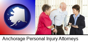 Anchorage, Alaska - injured person consulting with a personal injury attorney