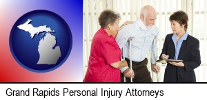 Grand Rapids, Michigan - injured person consulting with a personal injury attorney