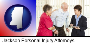Jackson, Mississippi - injured person consulting with a personal injury attorney