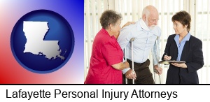 Lafayette, Louisiana - injured person consulting with a personal injury attorney
