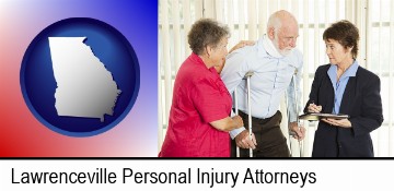 injured person consulting with a personal injury attorney in Lawrenceville, GA