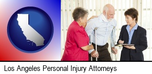 Los Angeles, California - injured person consulting with a personal injury attorney