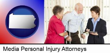 injured person consulting with a personal injury attorney in Media, PA