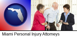 Miami, Florida - injured person consulting with a personal injury attorney