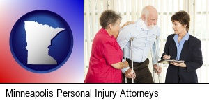 Minneapolis, Minnesota - injured person consulting with a personal injury attorney