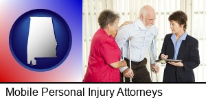 Mobile, Alabama - injured person consulting with a personal injury attorney