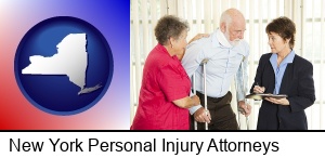 New York, New York - injured person consulting with a personal injury attorney