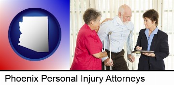 injured person consulting with a personal injury attorney in Phoenix, AZ