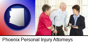 Phoenix, Arizona - injured person consulting with a personal injury attorney