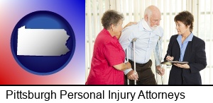 Pittsburgh, Pennsylvania - injured person consulting with a personal injury attorney