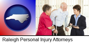 Raleigh, North Carolina - injured person consulting with a personal injury attorney