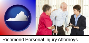 Richmond, Virginia - injured person consulting with a personal injury attorney