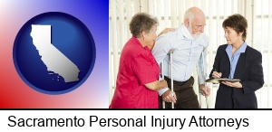 Sacramento, California - injured person consulting with a personal injury attorney