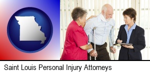 Saint Louis, Missouri - injured person consulting with a personal injury attorney