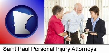 injured person consulting with a personal injury attorney in Saint Paul, MN