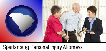injured person consulting with a personal injury attorney in Spartanburg, SC