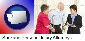 Spokane, Washington - injured person consulting with a personal injury attorney