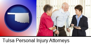 Tulsa, Oklahoma - injured person consulting with a personal injury attorney