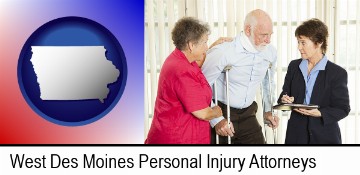 injured person consulting with a personal injury attorney in West Des Moines, IA