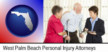 injured person consulting with a personal injury attorney in West Palm Beach, FL