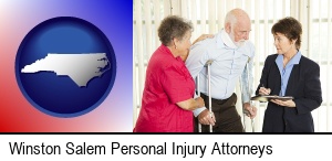 Winston Salem, North Carolina - injured person consulting with a personal injury attorney
