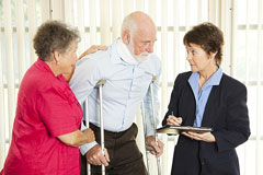 injured person consulting with a personal injury attorney