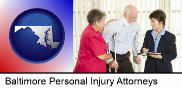 injured person consulting with a personal injury attorney in Baltimore, MD