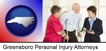 injured person consulting with a personal injury attorney in Greensboro, NC