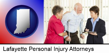 injured person consulting with a personal injury attorney in Lafayette, IN