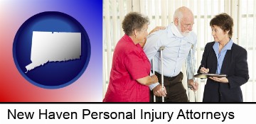 injured person consulting with a personal injury attorney in New Haven, CT