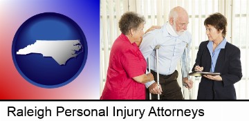 injured person consulting with a personal injury attorney in Raleigh, NC