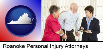 injured person consulting with a personal injury attorney in Roanoke, VA