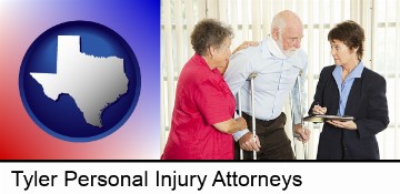 injured person consulting with a personal injury attorney in Tyler, TX